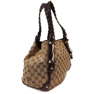 Gucci Horsebit Pelham shoulder Canvas bag GG Brown